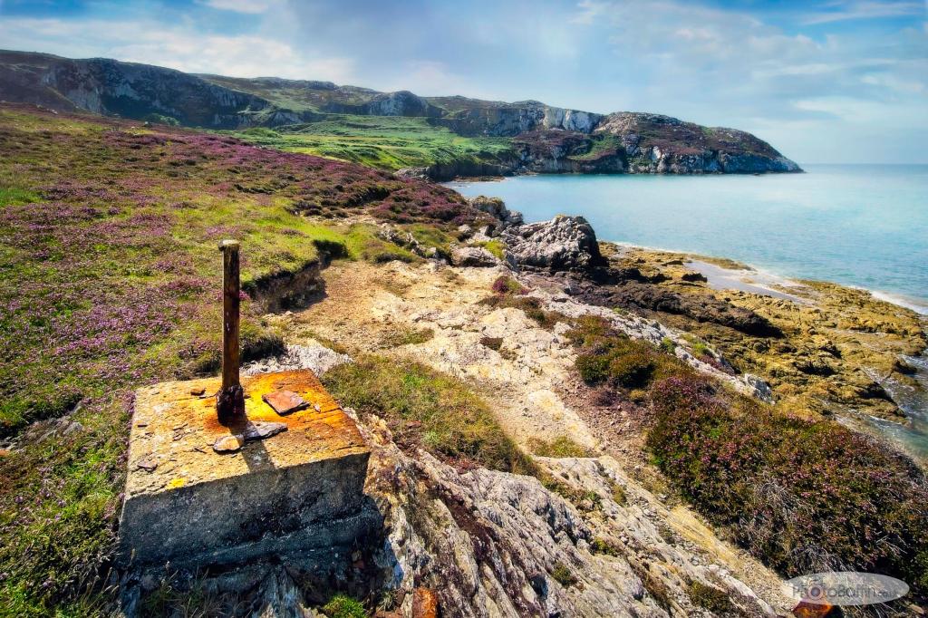 Post, Heather and Rocks at Porth&nbsp;Namarch